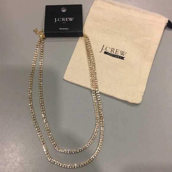 J. Crew Factory Crystal Two Layer Statement Necklace - Picture 3 of 8
